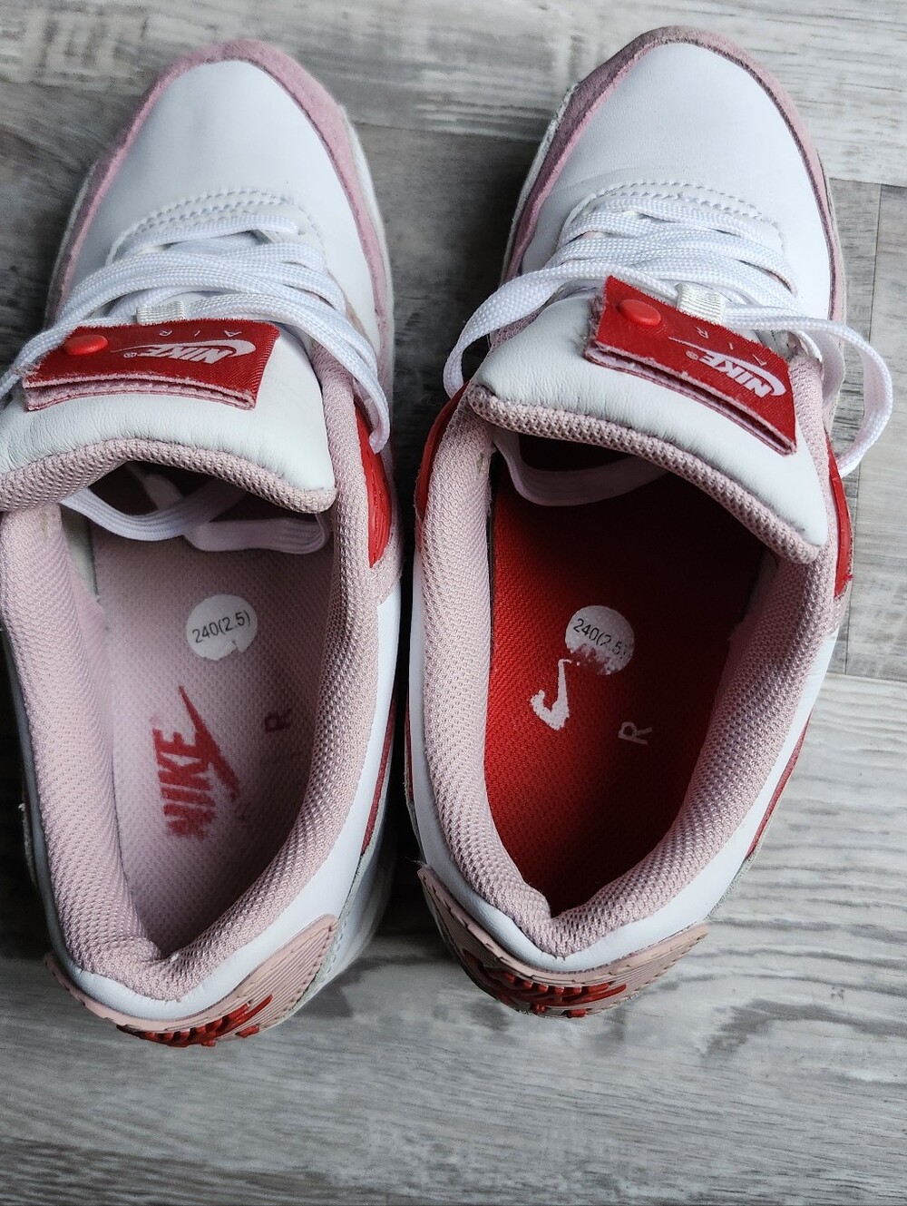 Nike Air Max 90 Pink Red White Sneakers Women's Size 7 EU 38 - Picture 7 of 11